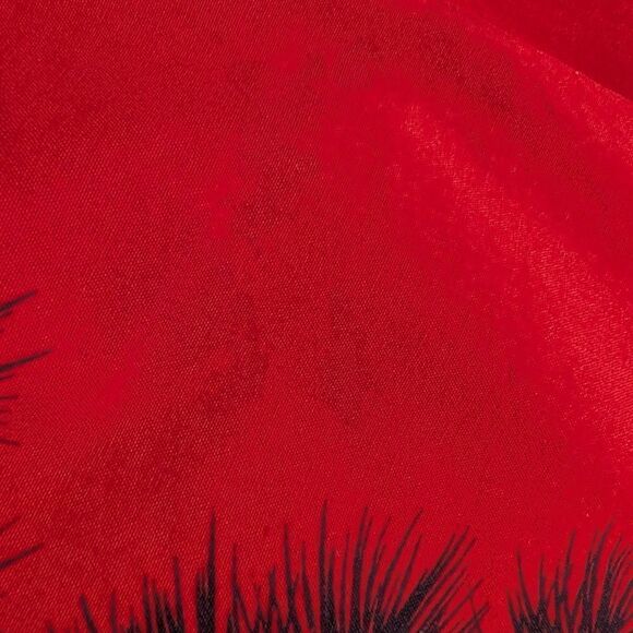 Vintage 50s California hand print red pine‎ cone print tablecloth MCM - Picture 7 of 9